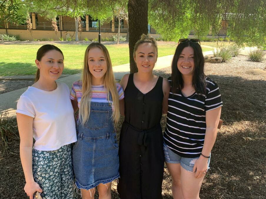 DROUGHT DISCUSSION: Wagga-based students Alyssa Hann, Maddie Rusconi, Courtney Ramsey and Meg Thompson, have attended this week's UNICEF Youth Drought Summit in Lake Macquarie. Picture: supplied