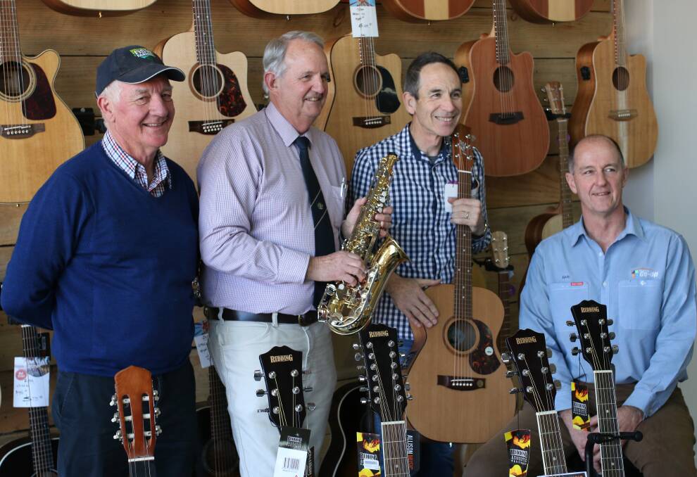 LIVE AID: Alan Brown, mayor Greg Conkey, Dale Allison and Wagga Co-Op general manager Kevin Salmon will host the Tough Gig For Tough Times to support the region's struggling farmers. Picture: Emma Horn