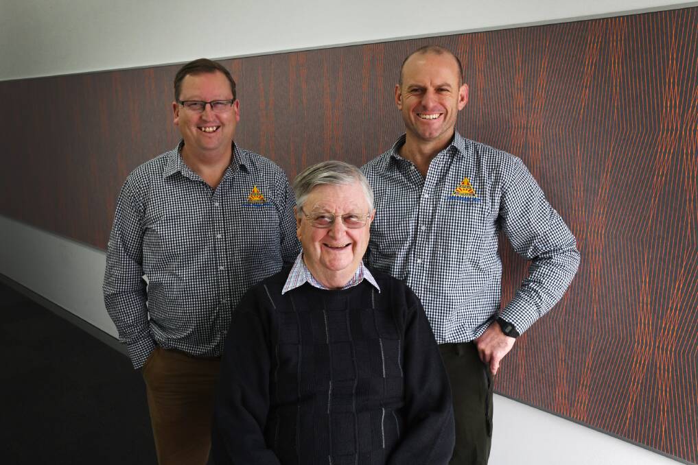 IN GOOD HEALTH: Graham Gorrel with event organisers, Apex, representatives Andrew Roberts and Andrew Morrison.