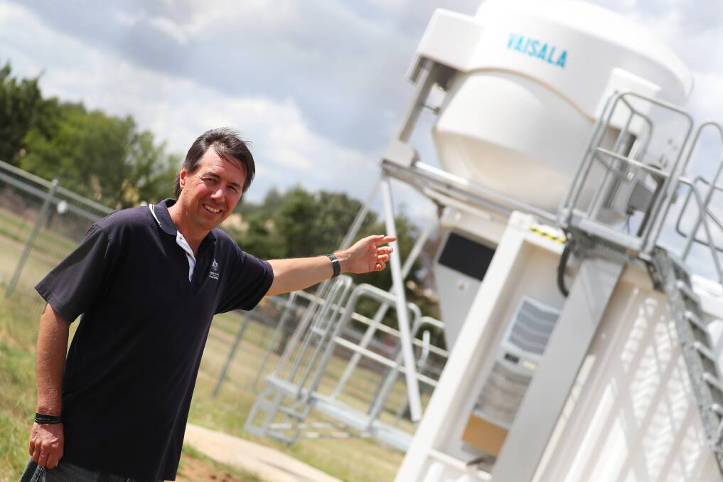 AUTOMATIC: Wagga weather station technician Nigel Smedley with the new Automatic Balloon Launching System. Picture: Emma Hillier