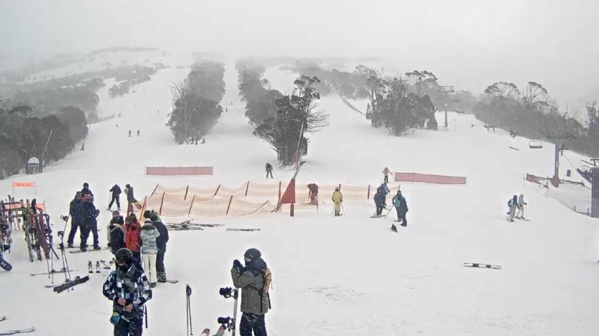 SNOW TRAGEDY: A man has died today on the ski slopes of Thredbo. Picture: Thredbo Cruiser Cam
