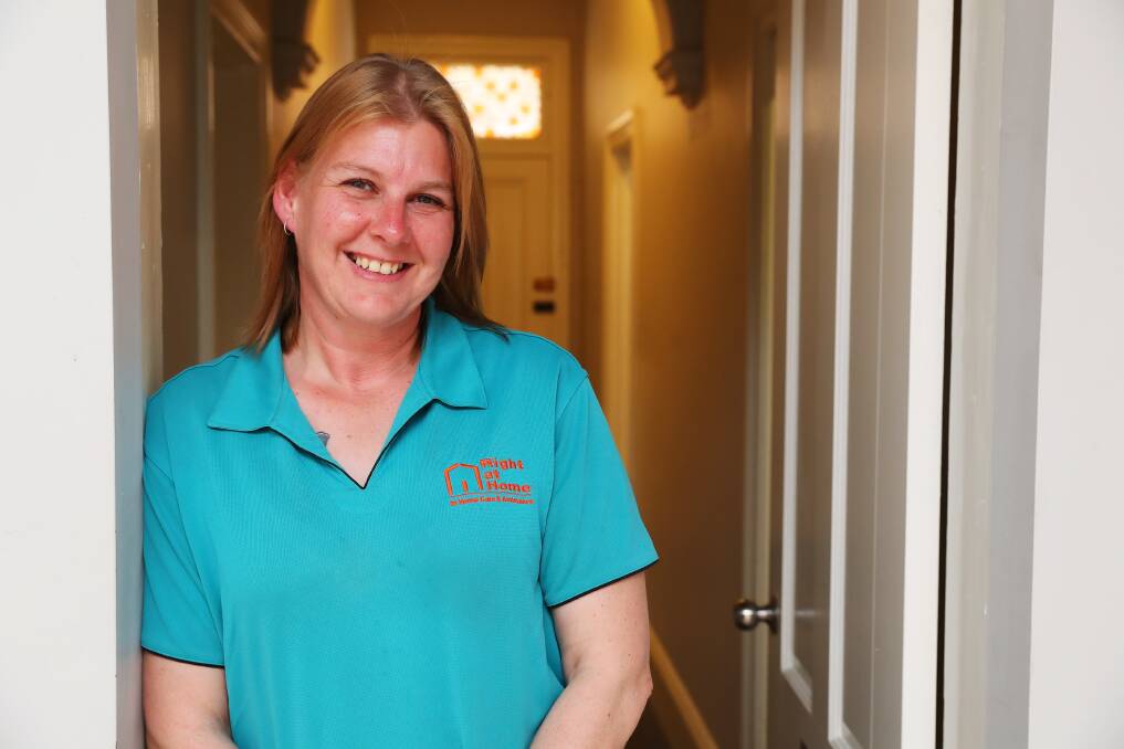 CAREER CARER: Karen Minion has been recognised as the nation's best in-home carer, beating more than 600 employees nationwide to receive the title this week. Picture: Emma Hillier