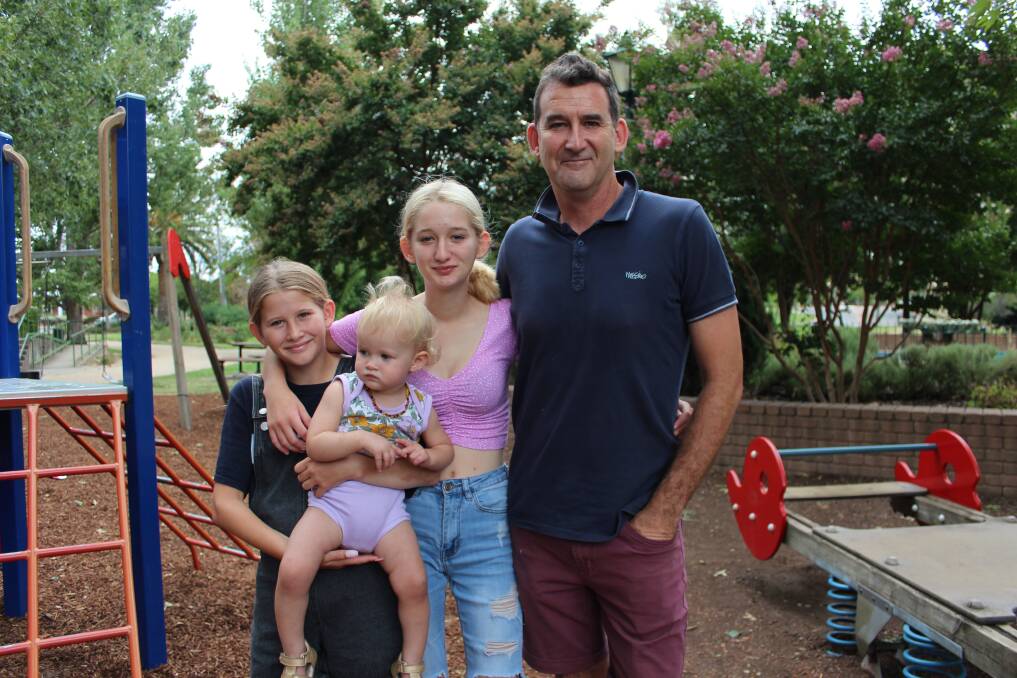 LONG TIME COMING: Grant Eyles and daughters Georgia 13, Charli 10, and one-year-old Ivy are proud to see the Australia Day awards recognising women. Picture: Emma Horn
