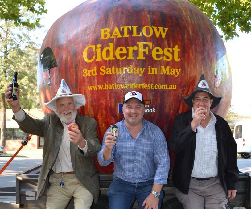 CiderFest founder Harald Tietze, with David Purcell and Ray Billing are geared up for tomorrow's hallmark event at Batlow. Picture: Supplied.