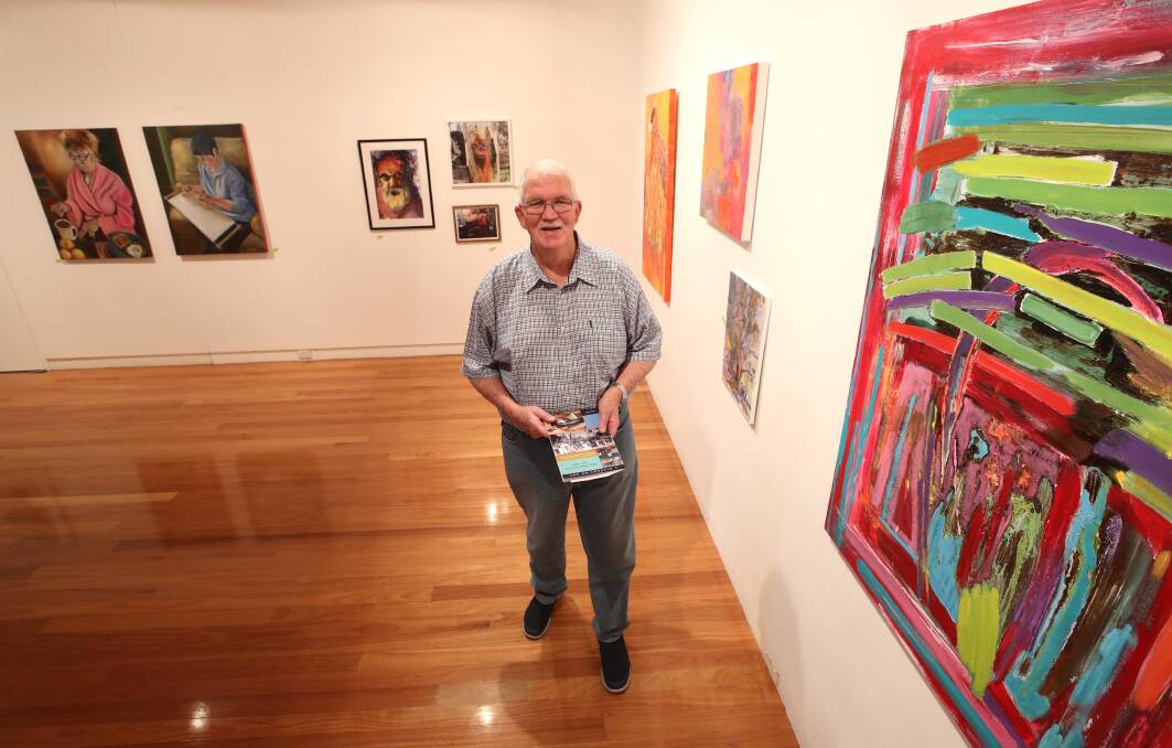 ART THROUGH THE YEARS: Society president Peter Jamieson inside the Wagga Art Gallery. Picture: Les Smith