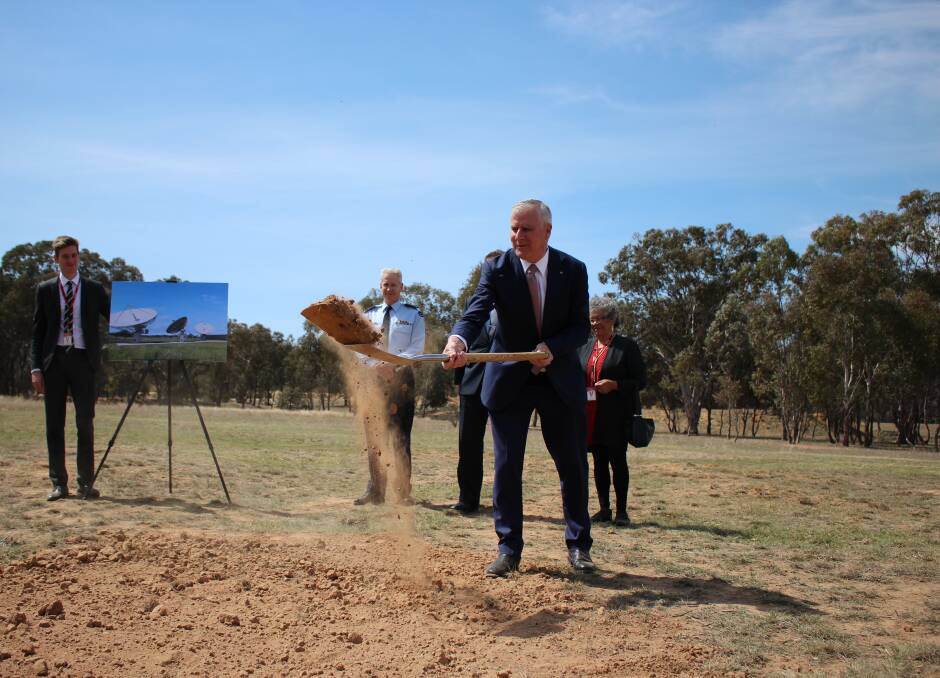 GRAND START: Deputy Prime Minister Michael McCormack turns the first sod at the Kapooka Blamey Barracks. Picture: Emma Horn