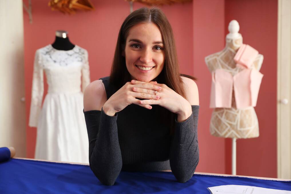 FASHION FORWARD: The opening of Jessica Keller's sewing school was delayed by COVID-19 but the Fitzmaurice Street shopfront is now open. Picture: Emma Hillier