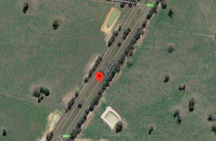 A truck has caught alight near Holbrook on the Hume Highway. Picture: Google Maps