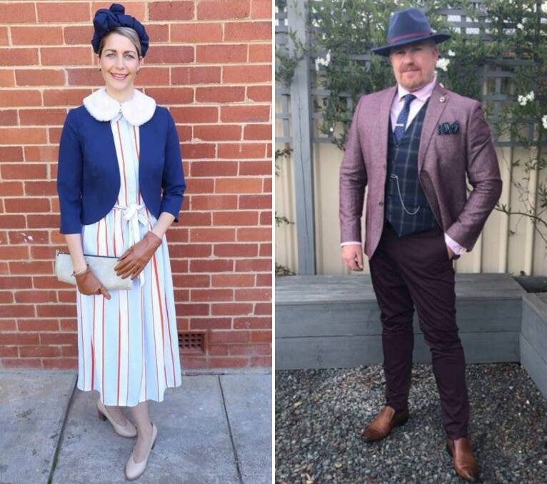 BEST DRESSED: Winners Belle Strahorn and Jason Jay took the prize for the first virtual fashions on the field at the Wagga Gold Cup. Pictures: supplied