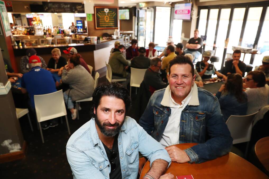 Actor George Houvardas and writer, producer Jason Stevens at the William Farrer Hotel. Picture: Emma Hillier