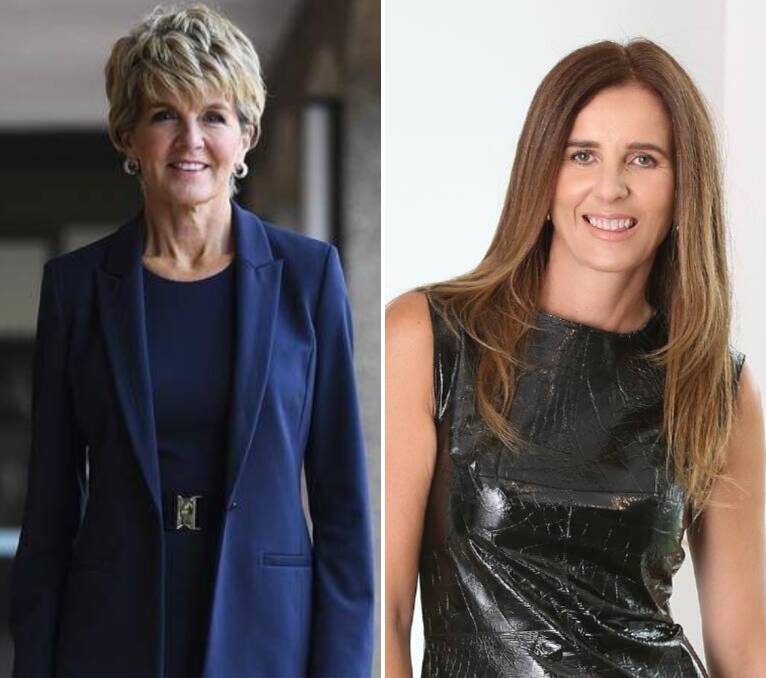 IN TOWN: Former foreign minister Julie Bishop and author Lisa Messenger will both attend a virtual gathering in Wagga on May 27.