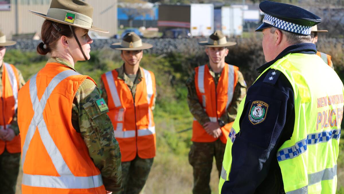 Police and military units have patrolled the border since the closure came into force at midnight. Picture: NSW Police