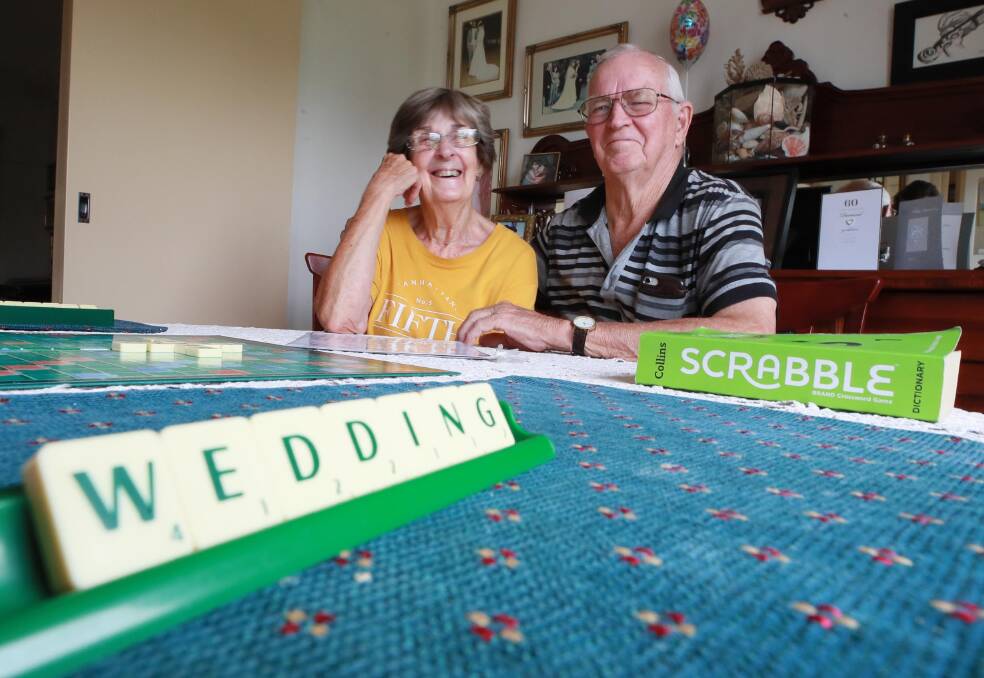 SCRABBLE LOVERS: Sharing a lifetime's devotion to the game of Scrabble, Joy and Norm Byng recently celebrated their 60th anniversary. Picture: Les Smith