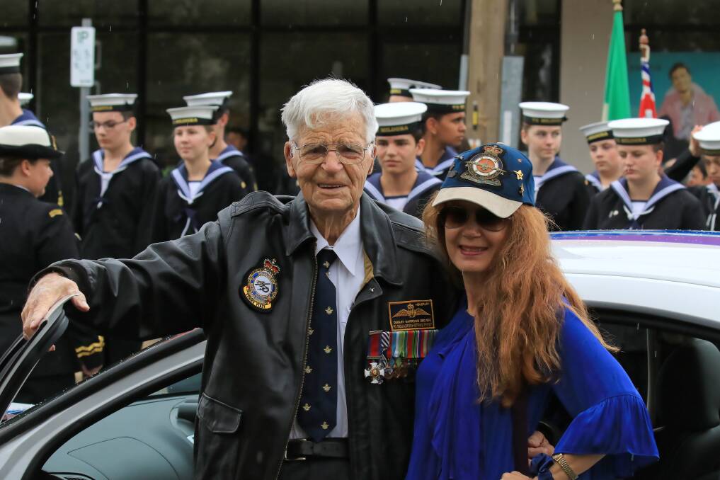 IN MEMORY: Dudley Marrows with daughter Marilyn Voullaire on Anzac Day 2018, a year before Dudley died. Picture: supplied