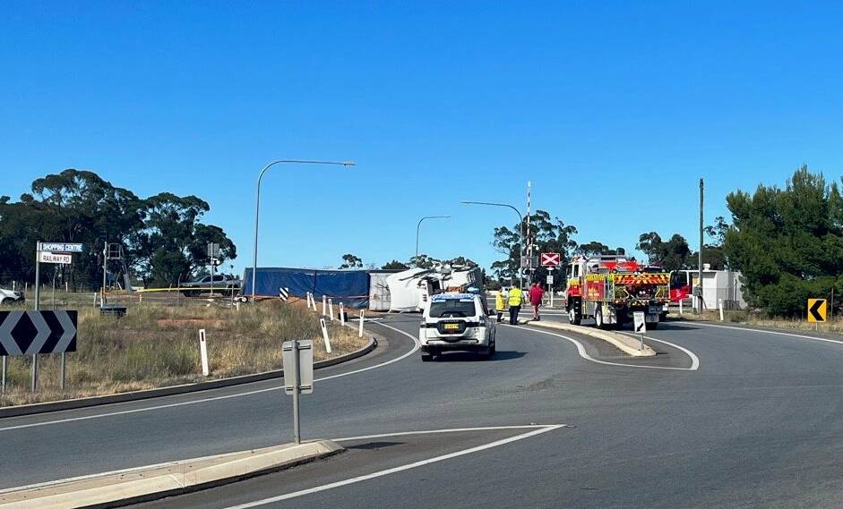 A truck crash has closed the West Wyalong bypass. Picture: Bland Shire Council
