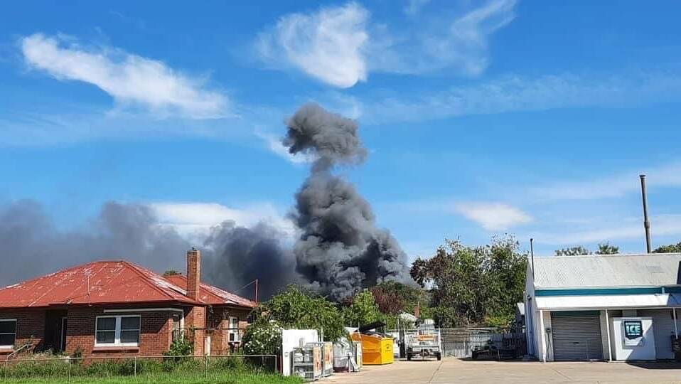 Smoke from the Parker Street fire. Picture: FRNSW