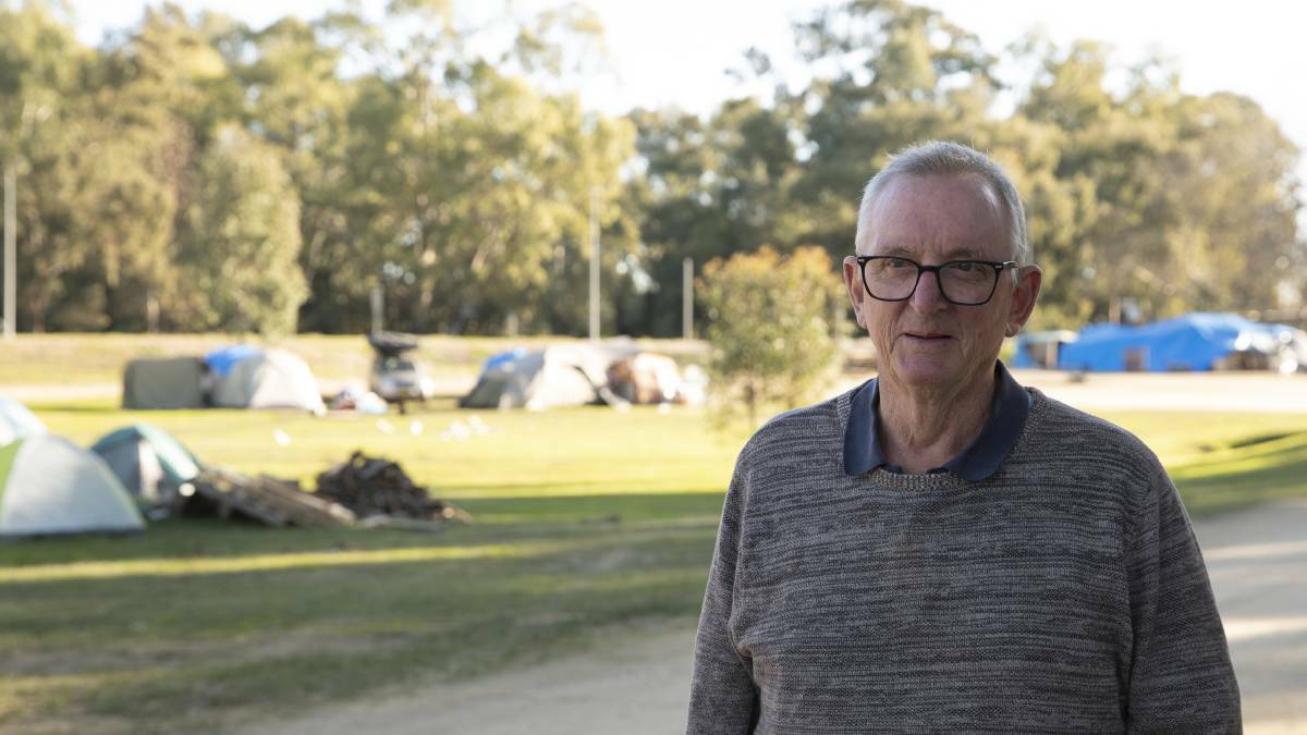 TRAUMATIC: Wagga St Vincent de Paul president Peter Burgess said evicting the homeless from Wilks Park is traumatic for the people living there. Picture: Madeline Begley
