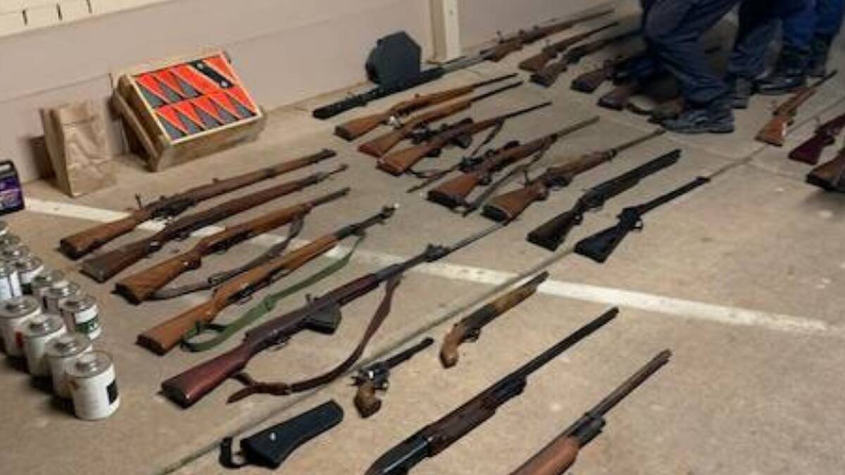 Riverina Police District seize unregistered firearms from Roger Byron Leslie Weaver's Adelong property in 2019. Picture: NSW Police