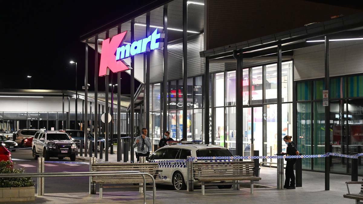 TAPED OFF: Police at the Wodonga Kmart crime scene in October. Picture: File