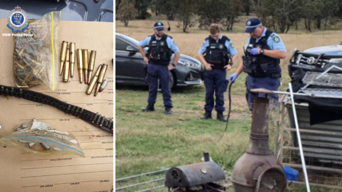 Ammunition was among the goods seized in a search on a Riverina property on Tuesday. Pictures: NSW Police