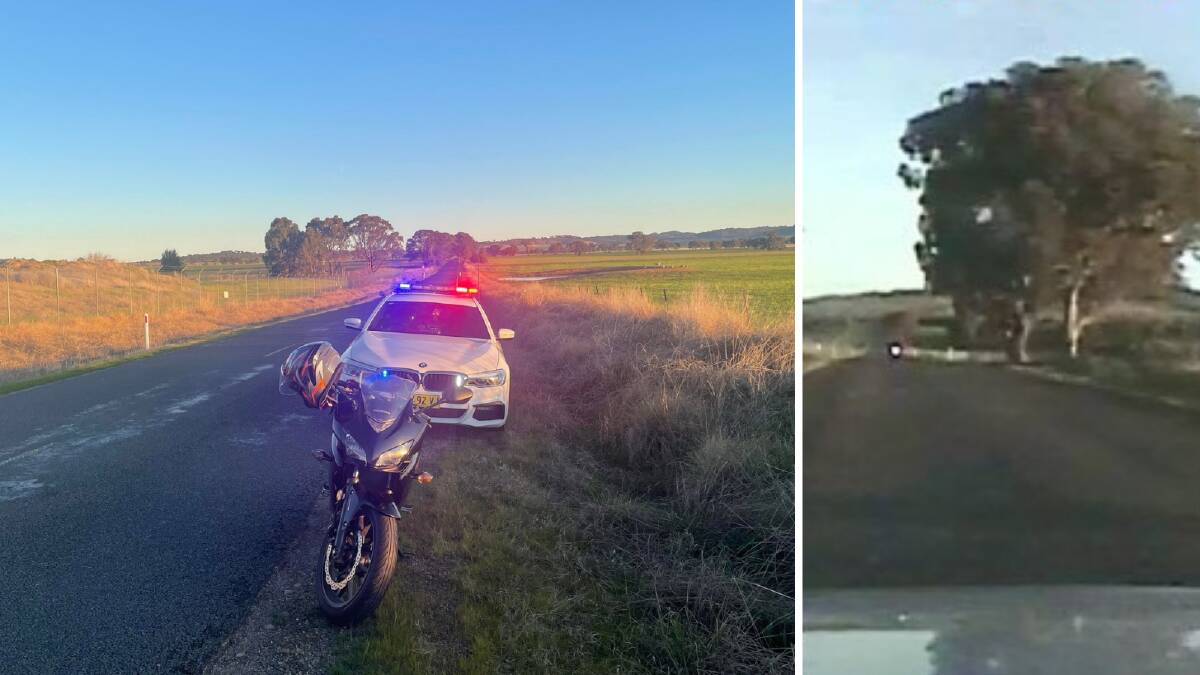 HIGH SPEEDS: Highway patrol officers stopped a motorcyclist near Forest Hill after detecting his speed hitting 163km/h. Picture: NSW Police