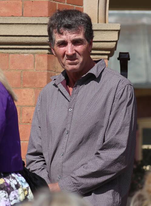 Luke Doyle's father Peter leaves Wagga courthouse during Downling's trial. Picture: Les Smith
