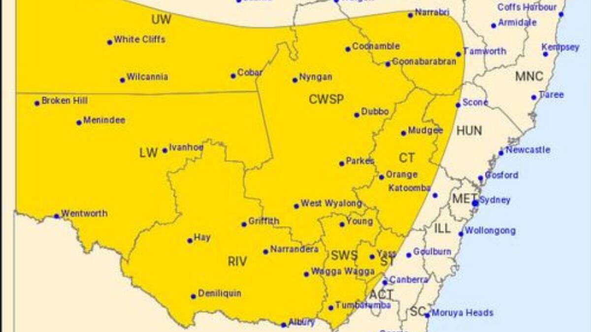 BATTEN DOWN THE HATCHES: The Riverina and much of NSW is subject to a severe weather warning. Picture: Bureau of Meteorology