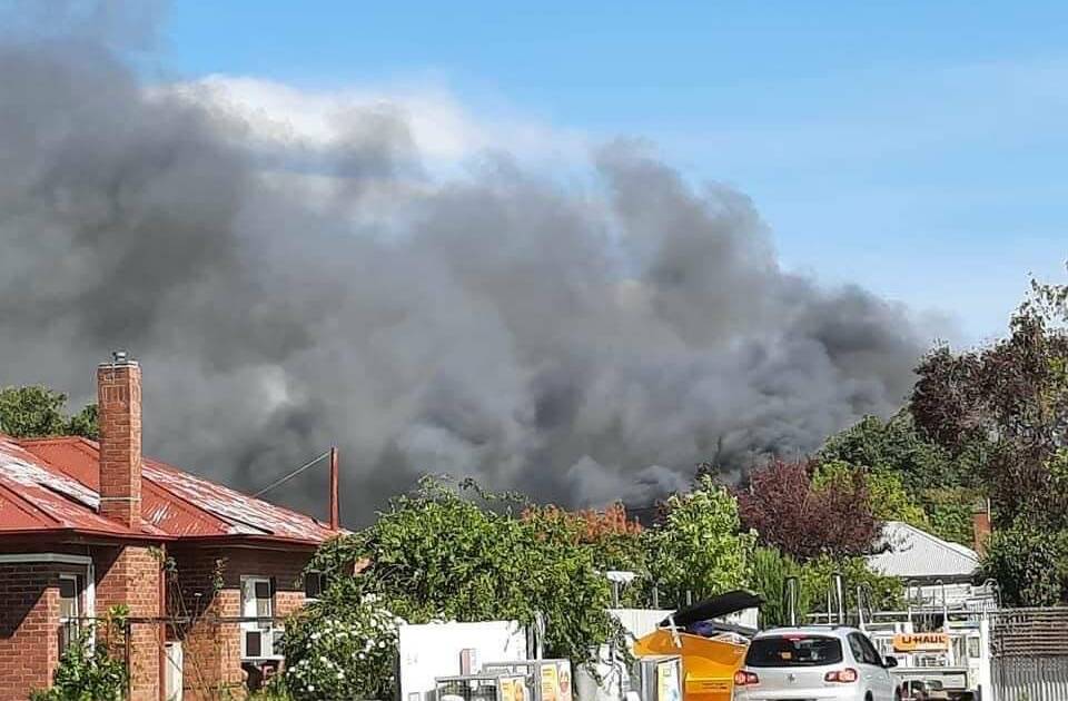 Smoke from the Parker Street fire. Picture: FRNSW