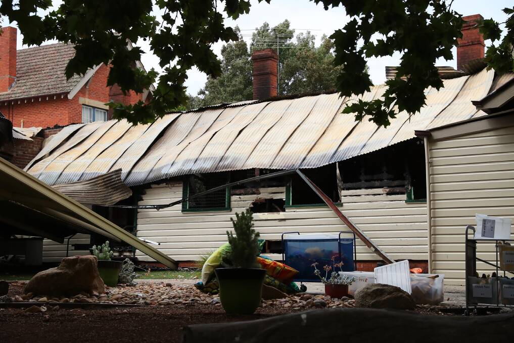 GUTTED: Wagga Public School buildings were ravaged by fire in January. Picture: Emma Hillier