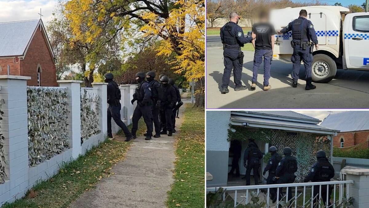 Two men have been arrested after three Wagga homes were raided for drugs. Pictures by NSW Police 