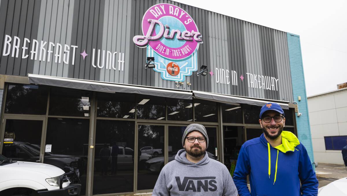 Narrandera-born bakers Mitchell Pieper and Johnathan Cirillo have taken over Ray Ray's Diner and are in the middle of transforming it into Little Lunch on Forsyth. Picture by Ash Smith 
