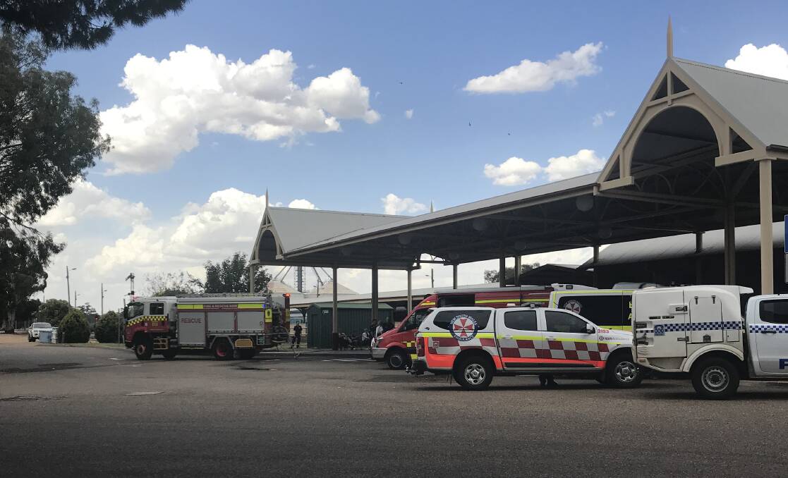 Emergency services at Cootamundra train station. Picture: Supplied