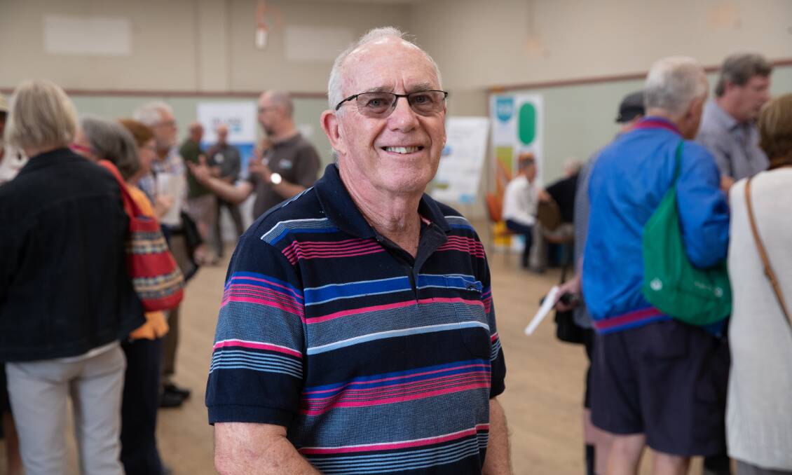 Uranquinty resident Graeme Geaghan was pleased to get answers from Inland Rail staff during a drop-in session on the project on Tuesday. Picture by Madeline Begley