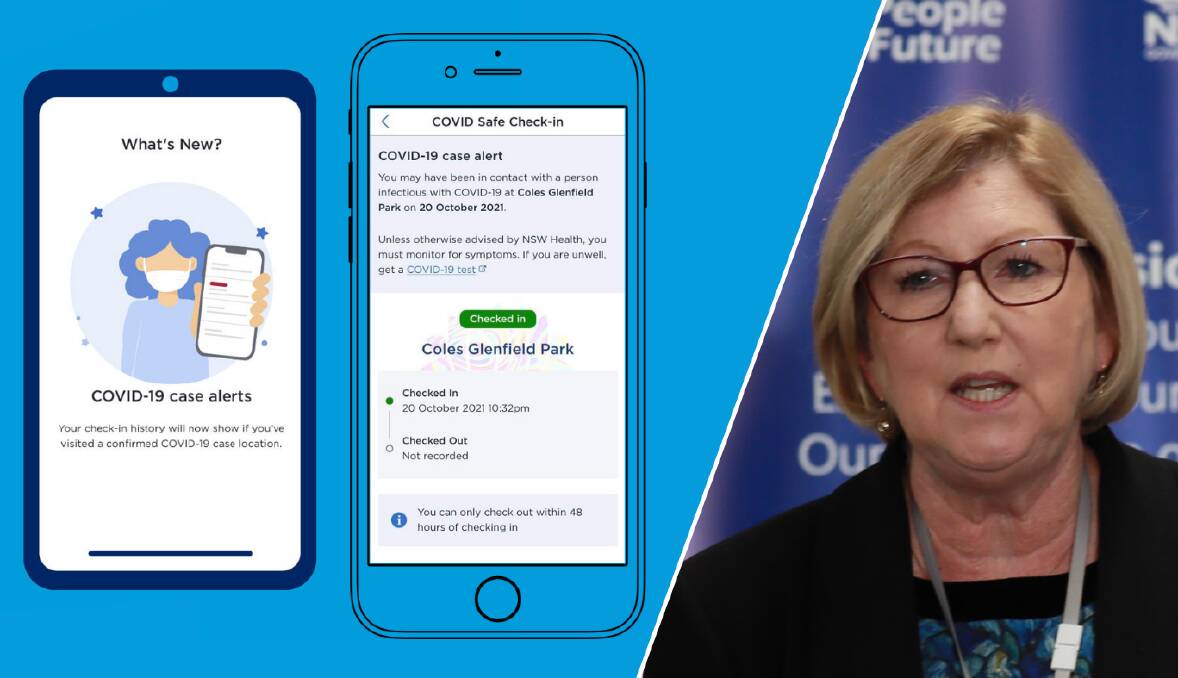 BIG CHANGE: Chief executive of the Murrumbidgee Local Health District Jill Ludford says there is a shift to putting COVID-19 alerts on the Service NSW app. Pictures: NSW Health/File shots