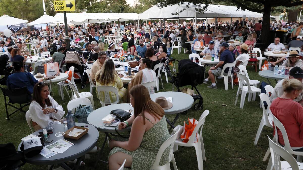 A packed Victory Memorial Gardens during the 2022 Wagga Food and Wine Festival. Picture by Les Smith