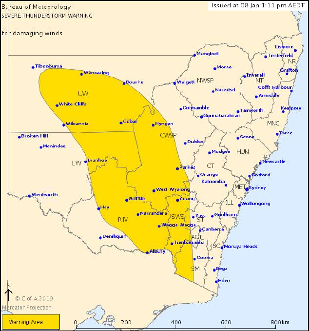 Gusty thunderstorms are predicted for inland NSW. Picture: BoM