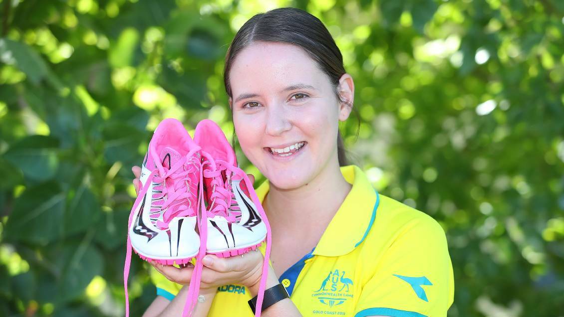 Wagga athlete Carly Salmon pictured after her selection in the Australian athletics team for the Commonwealth Games. Picture: Kieren L Tilly