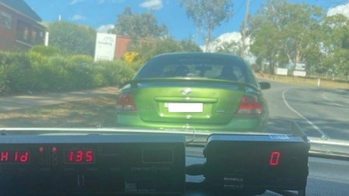 HIGH SPEED: A green ford falcon was recorded travelling at 135km/h in Turvey Park. Picture: Traffic and Highway Patrol Command NSW