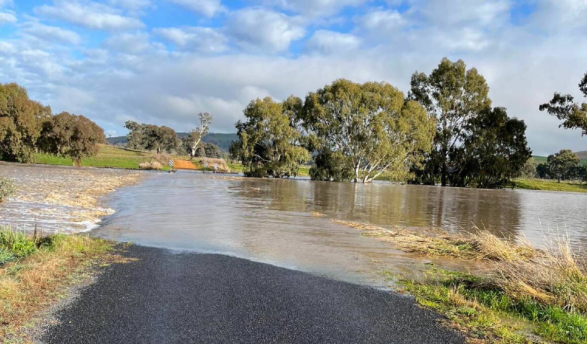 NO GO: Armours Lane near Coolac is among the roads closed by flooding. Picture: Cootamundra-Gundagai Regional Council