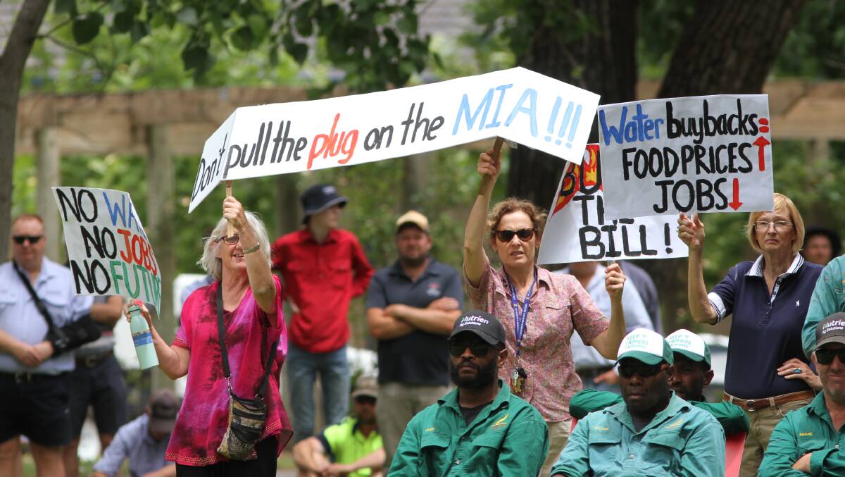 Thousands of people across the Riverina protested against water buybacks last week. Picture by Talia Pattison