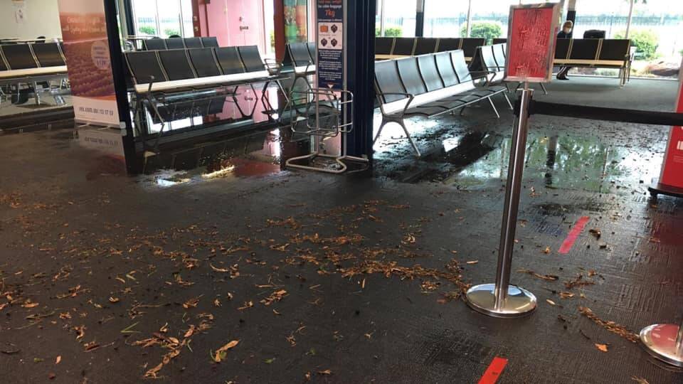 The Griffith airport terminal has closed for 24 hours after flash-flooding on Thursday. Picture: Griffith City Council