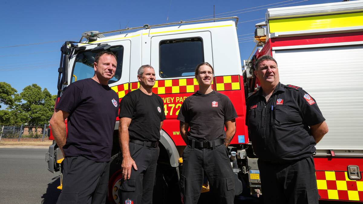 Firefighters Adam Urquhart, Dean Pinney, Rhyle Davis and Deputy Captain Greg Nelson from Turvey Park. Picture by James Wiltshire.