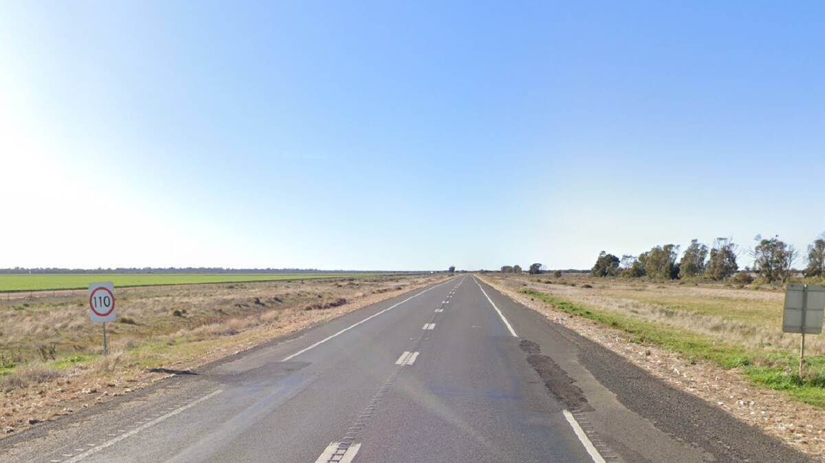 The Sturt Highway is closed after a crash east of Carrathool. Picture by Google Earth