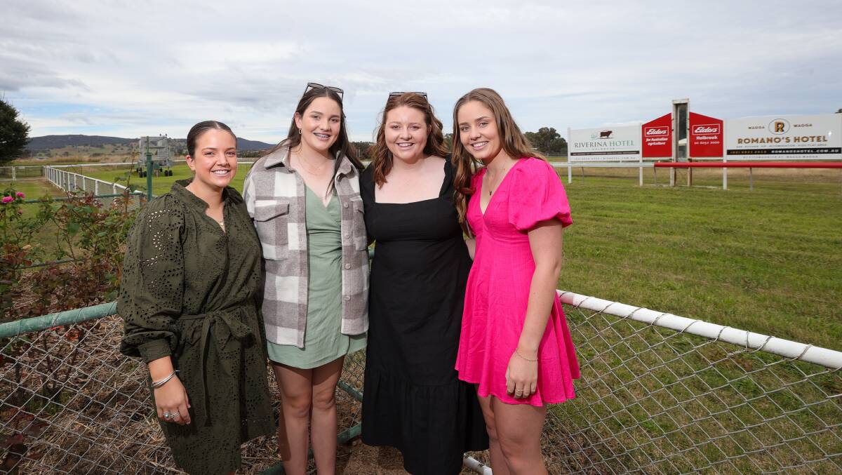 Ingrid Favero, Addison Wheeler, Kaitlyn Wheeler and Alice Wheeler in front of the washed out Holbrook racetrack in 2023. PIcture by James Wiltshire