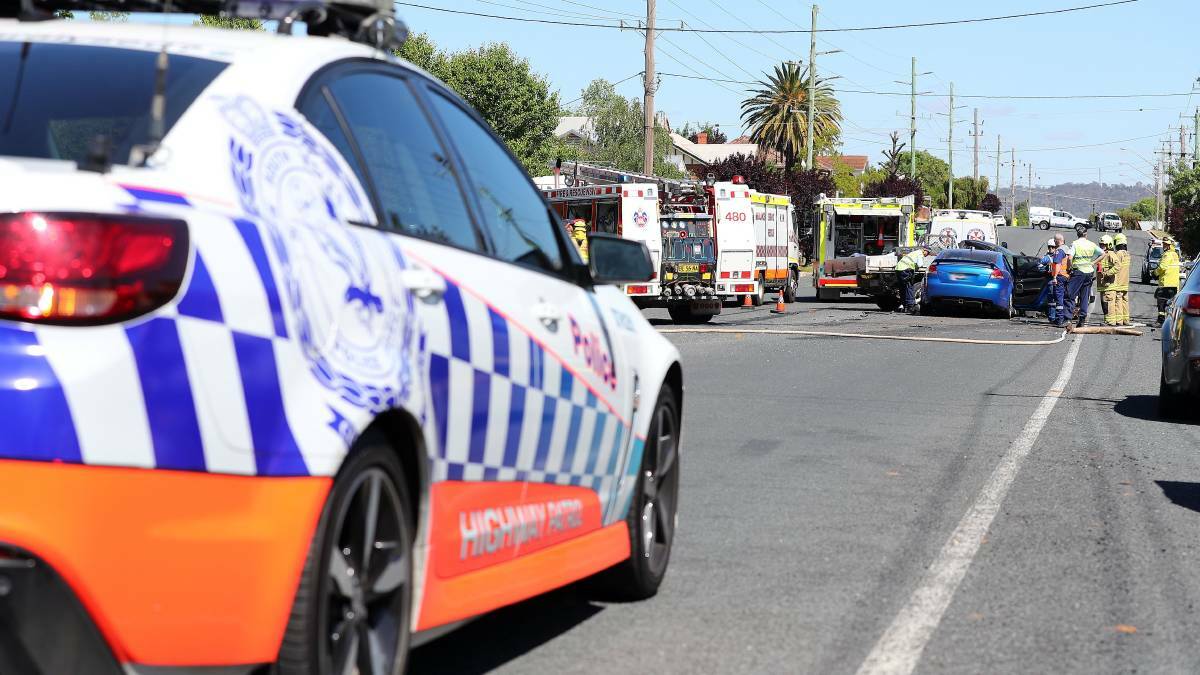 Emergency services at the crash scene on Monday. The driver has been refused bail. Picture: Kieren L Tilly