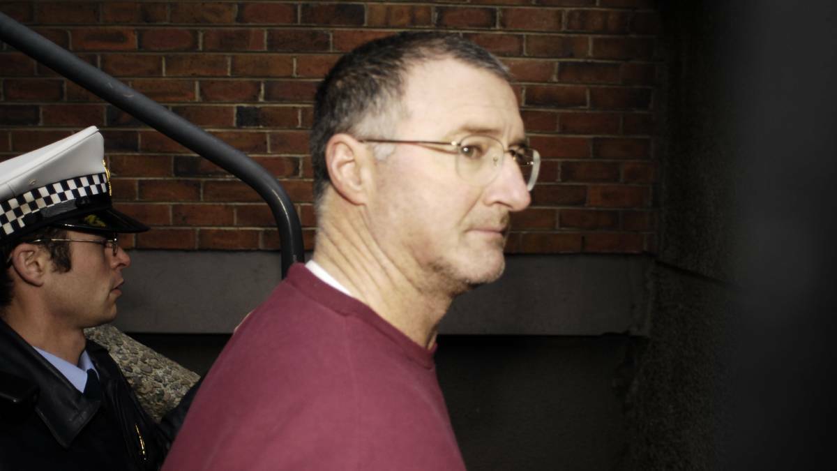Graham Potter in custody in Tasmania in 2008.
