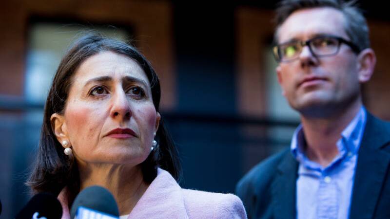 NSW Premier Gladys Berejiklian speaks to the media during a press conference with Treasurer Dominic Perrottet in Sydney. Photo: AAP Image, Paul Braven