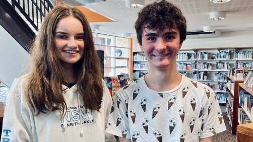 All smiles: Nowra Anglican School students Mia Stewart and Will Davies at the school's celebration.