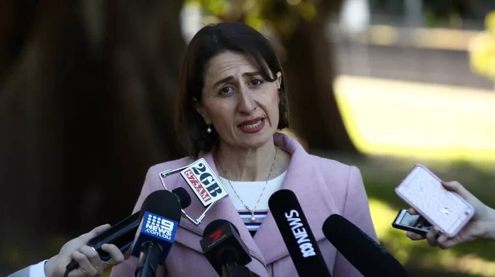 NSW Premier Gladys Berejiklian announces on Saturday that Daryl Maguire will quit. Photo: Dominic Lorrimer