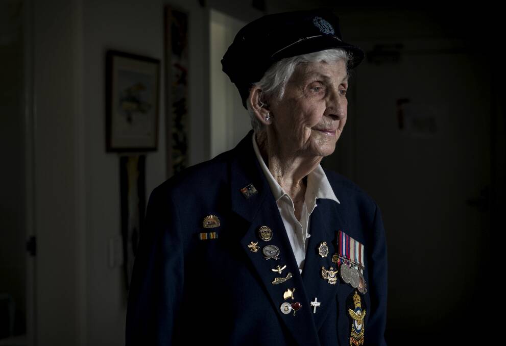 Sheila Van Emden, who worked for the WAAAF during WWII, plans to join the Anzac march this year. Photo: Steven Siewert


